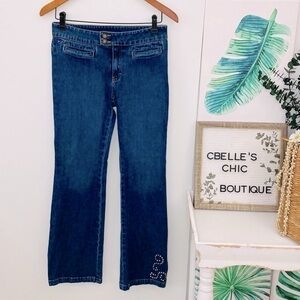 Vintage Tommy Hilfiger Wide Leg Embellished Jeans Juniors
